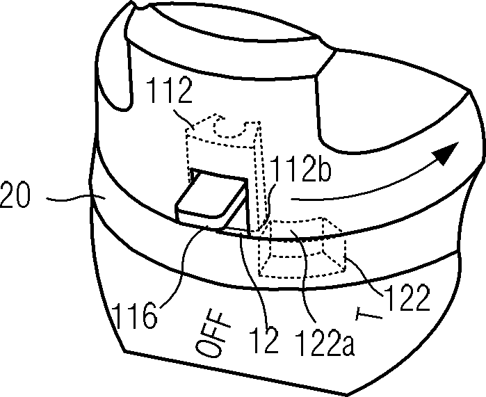 Hand shank component of switch device, and switch device