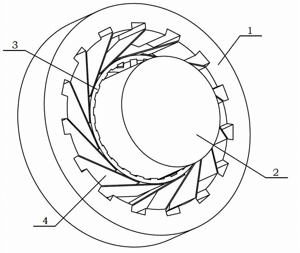 Gas cylinder surface sealing device with cantilever support and spiral chute