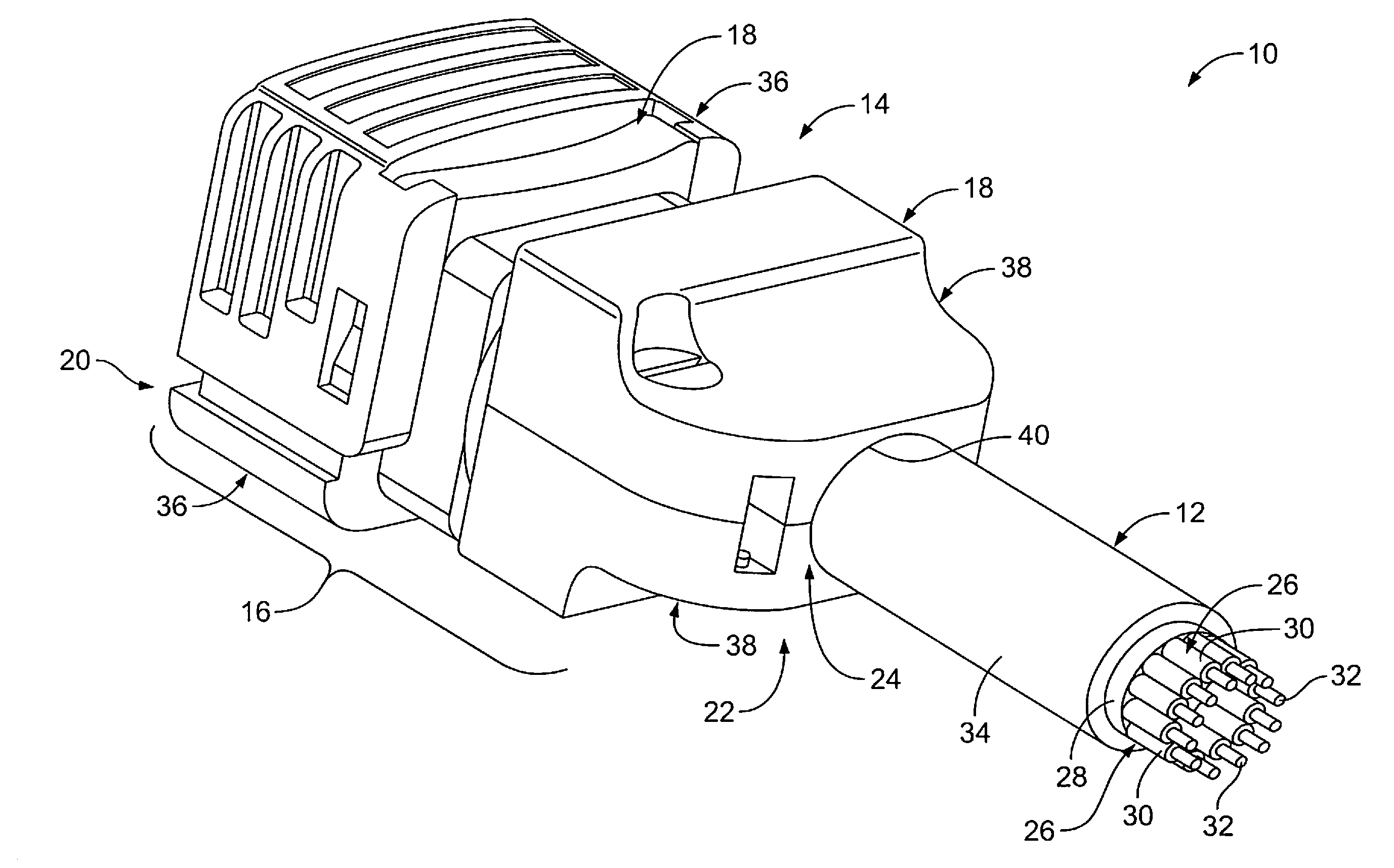 Electrical connector having an EMI absorber