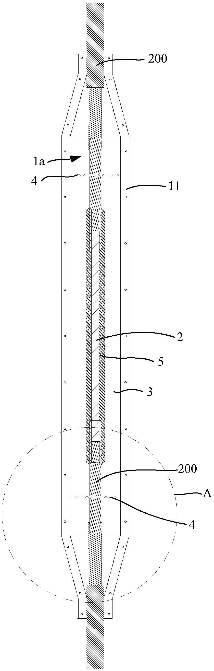 Cable intermediate connector and installation method thereof