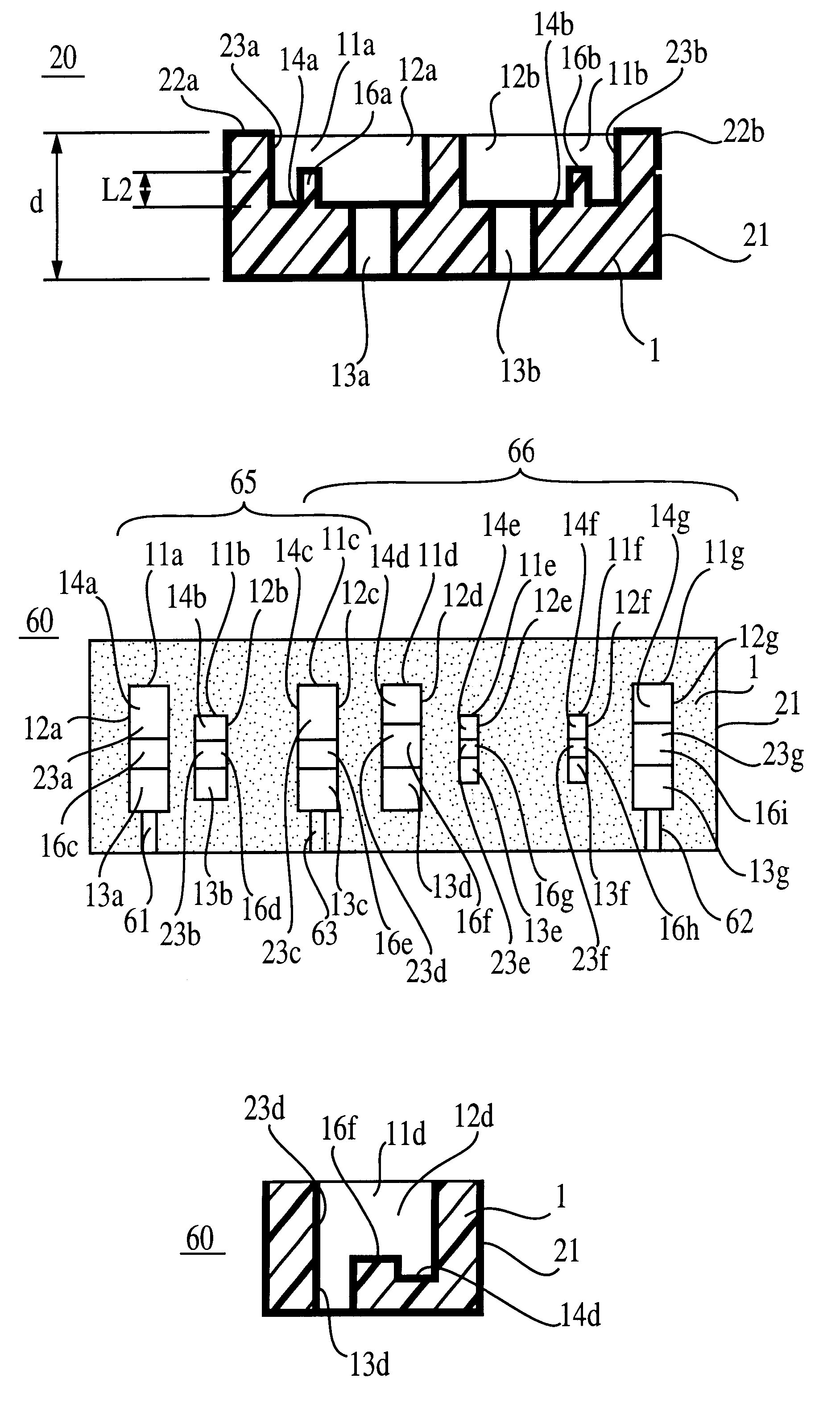 Dielectric filter having at least one stepped resonator hole with a recessed or protruding portion, the stepped resonator hole extending from a mounting surface