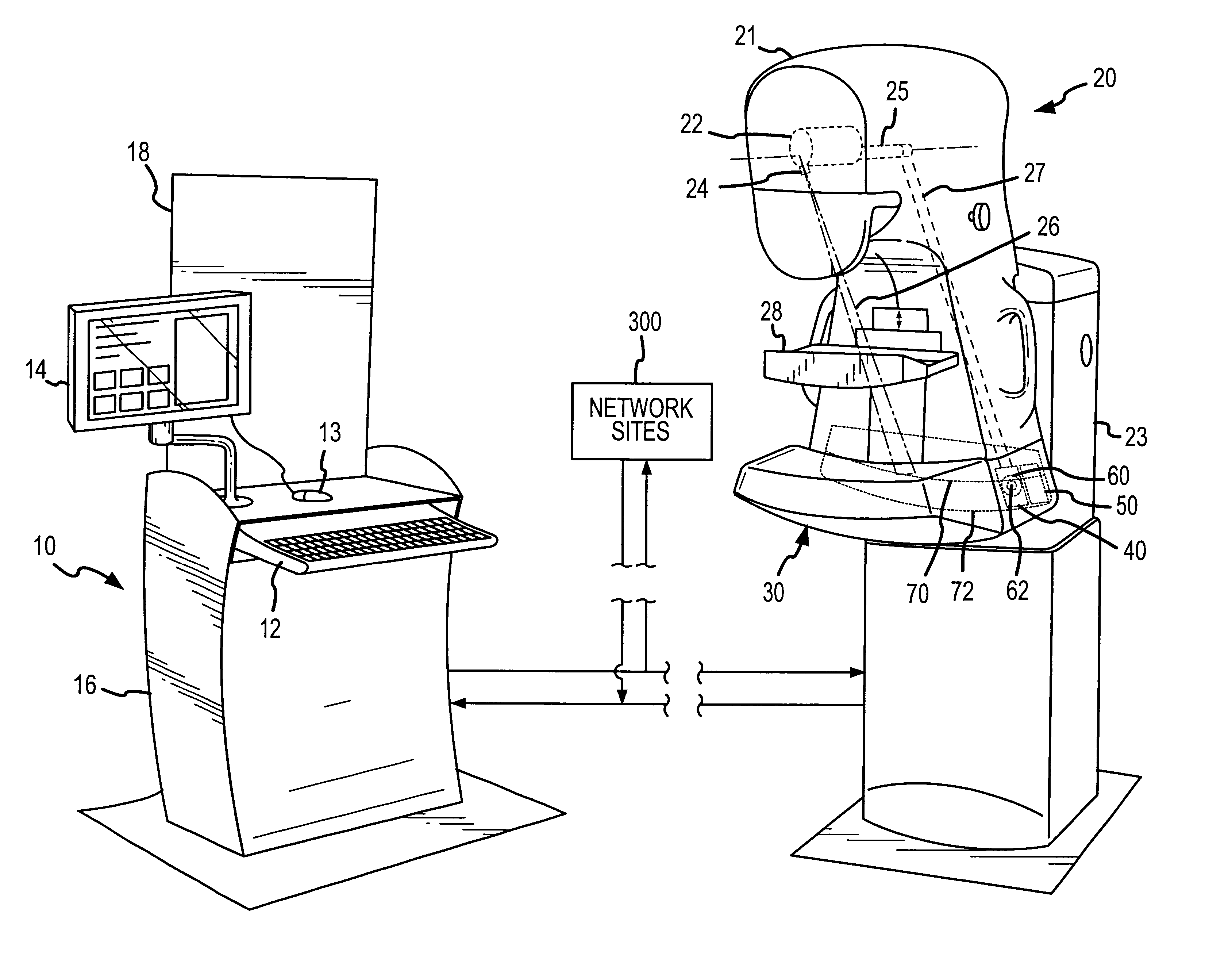 Integrated x-ray and ultrasound medical imaging system