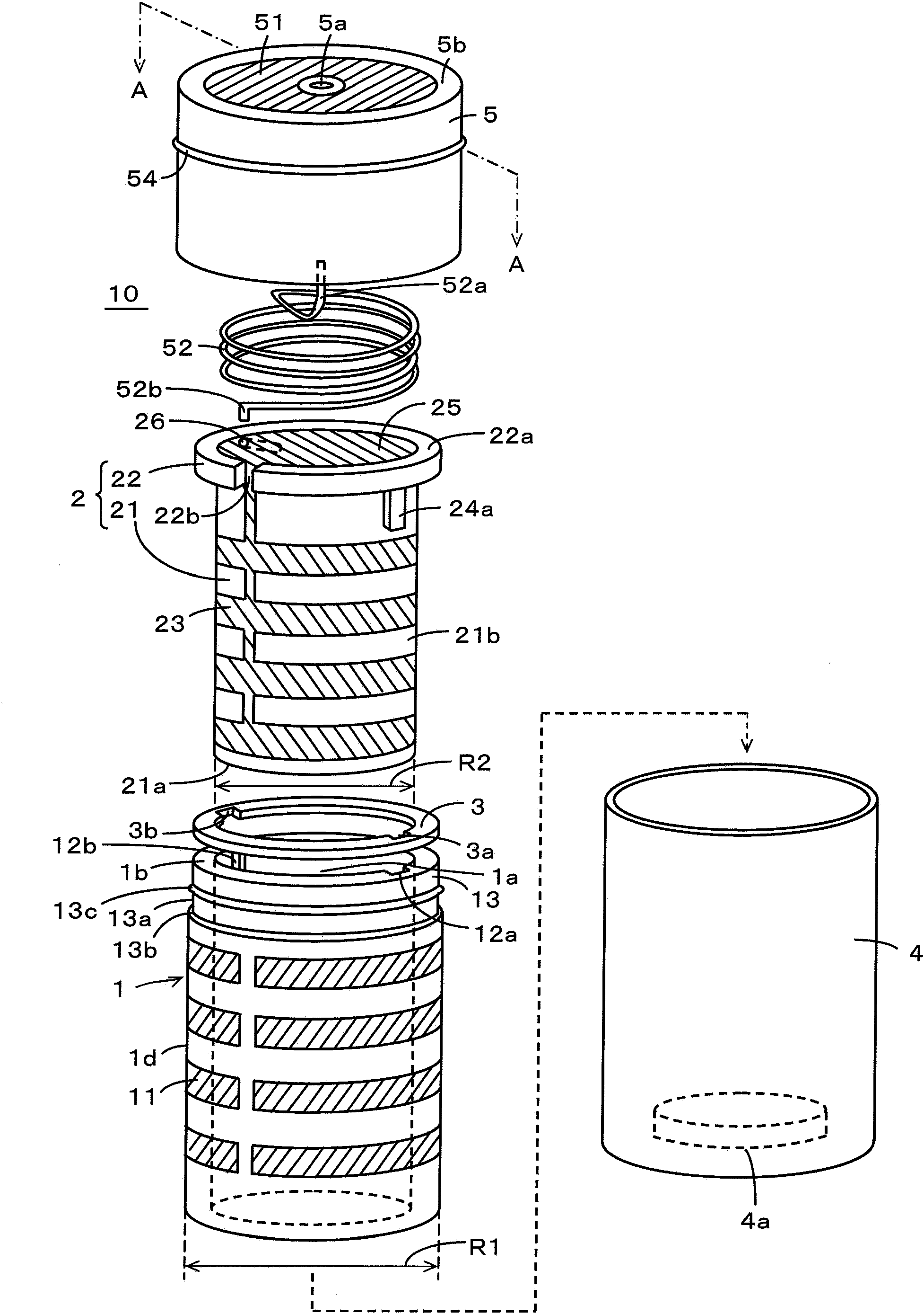 Variable capacitance type capacitor