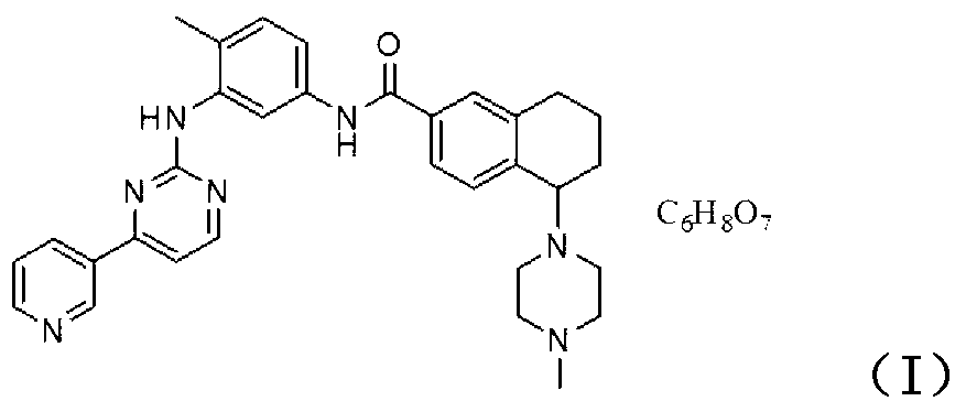 Pharmaceutical preparation for rapidly releasing citric acid benzene ring tinib and preparation method thereof