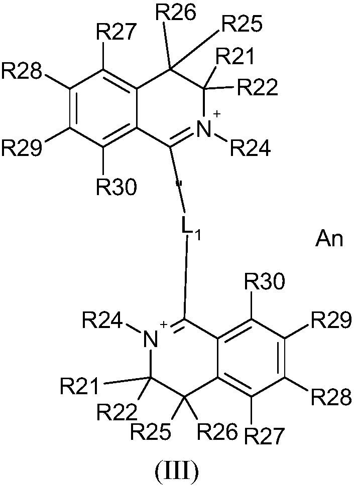 Use of dihydroisoquinolinium double derivatives for treating keratin materials, compositions and implementation processes