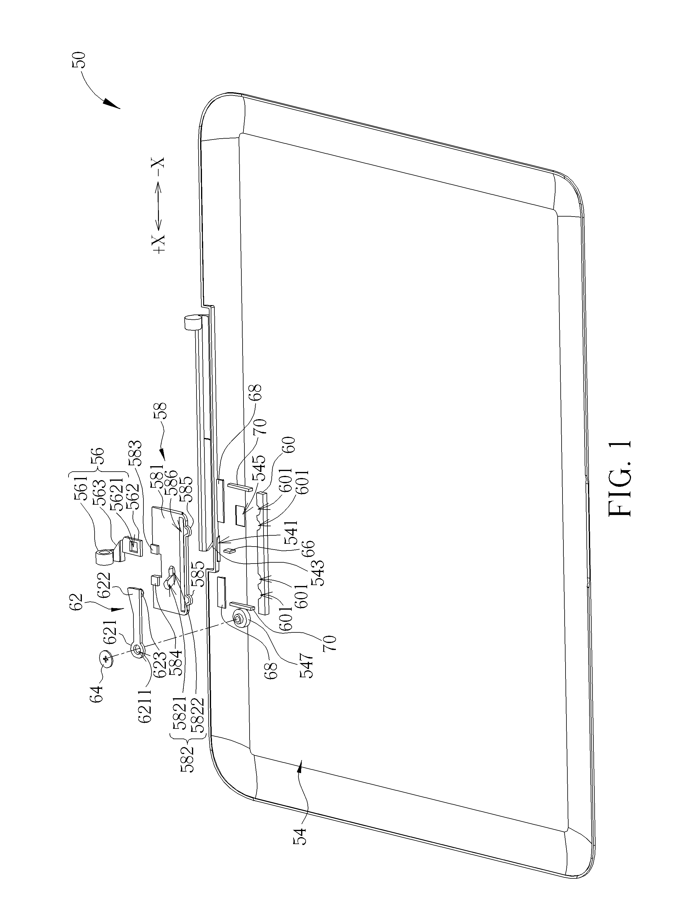 Fixing mechanism for fixing an accessory on a portable electronic device