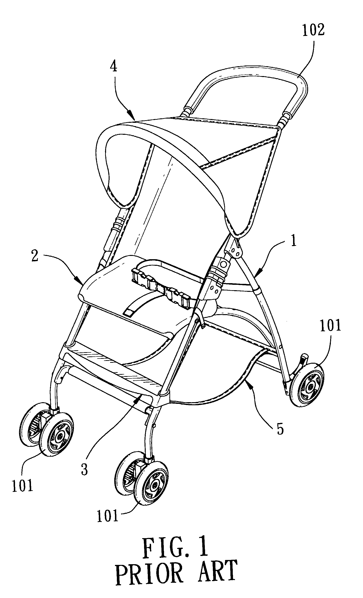 Stroller suitable for seating and reclining of a baby