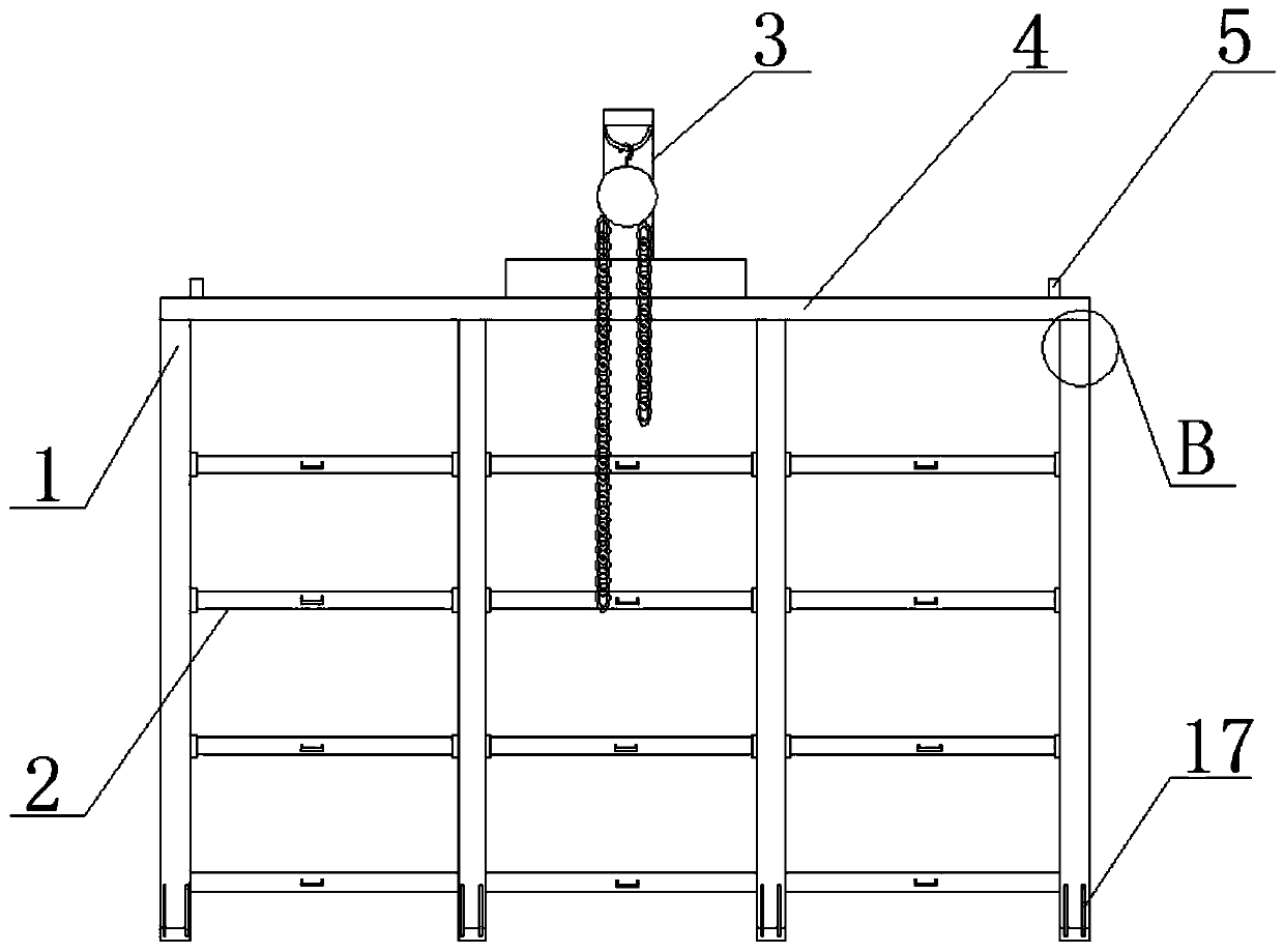 Placing frame for die steel production