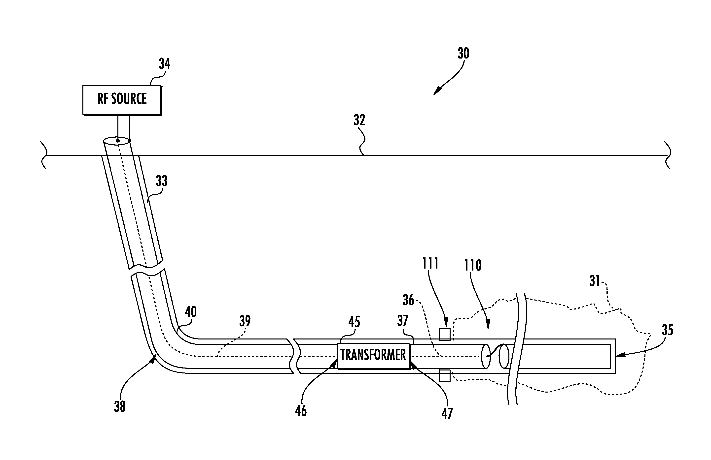 System for heating a hydrocarbon resource in a subterranean formation including a magnetic amplifier and related methods