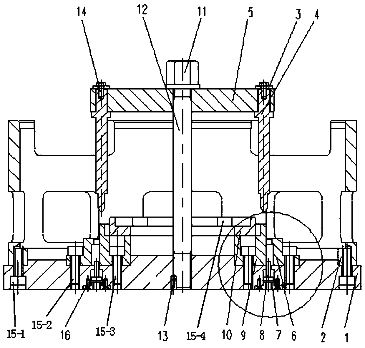 A riveting device and method for locking and supporting casing assembly and bushing assembly