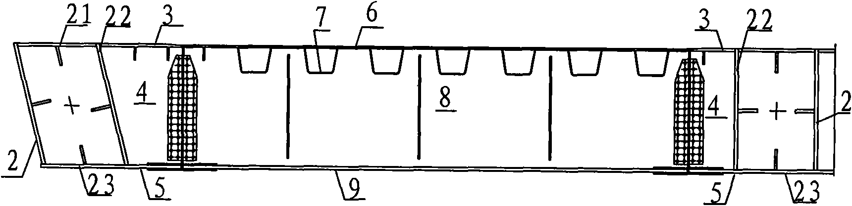 High-speed railway orthotropic slab integral steel deck construction