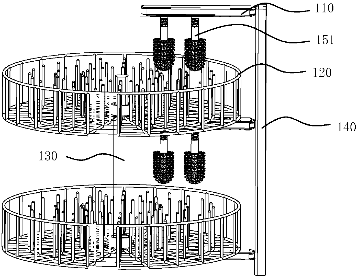 Rotary bowl basket integrated dishwasher