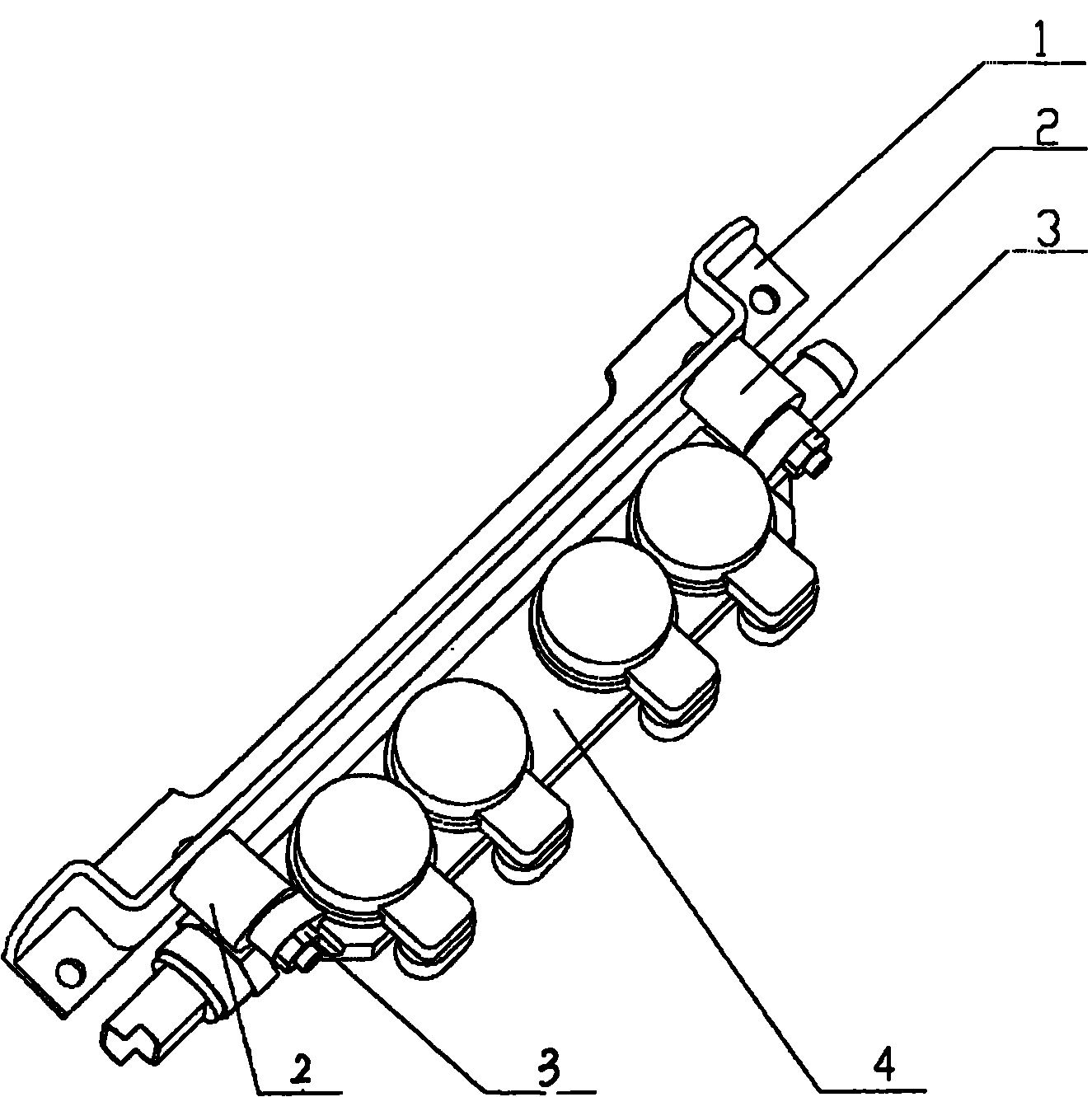 Engine air track mounting bracket with vibration attenuation function