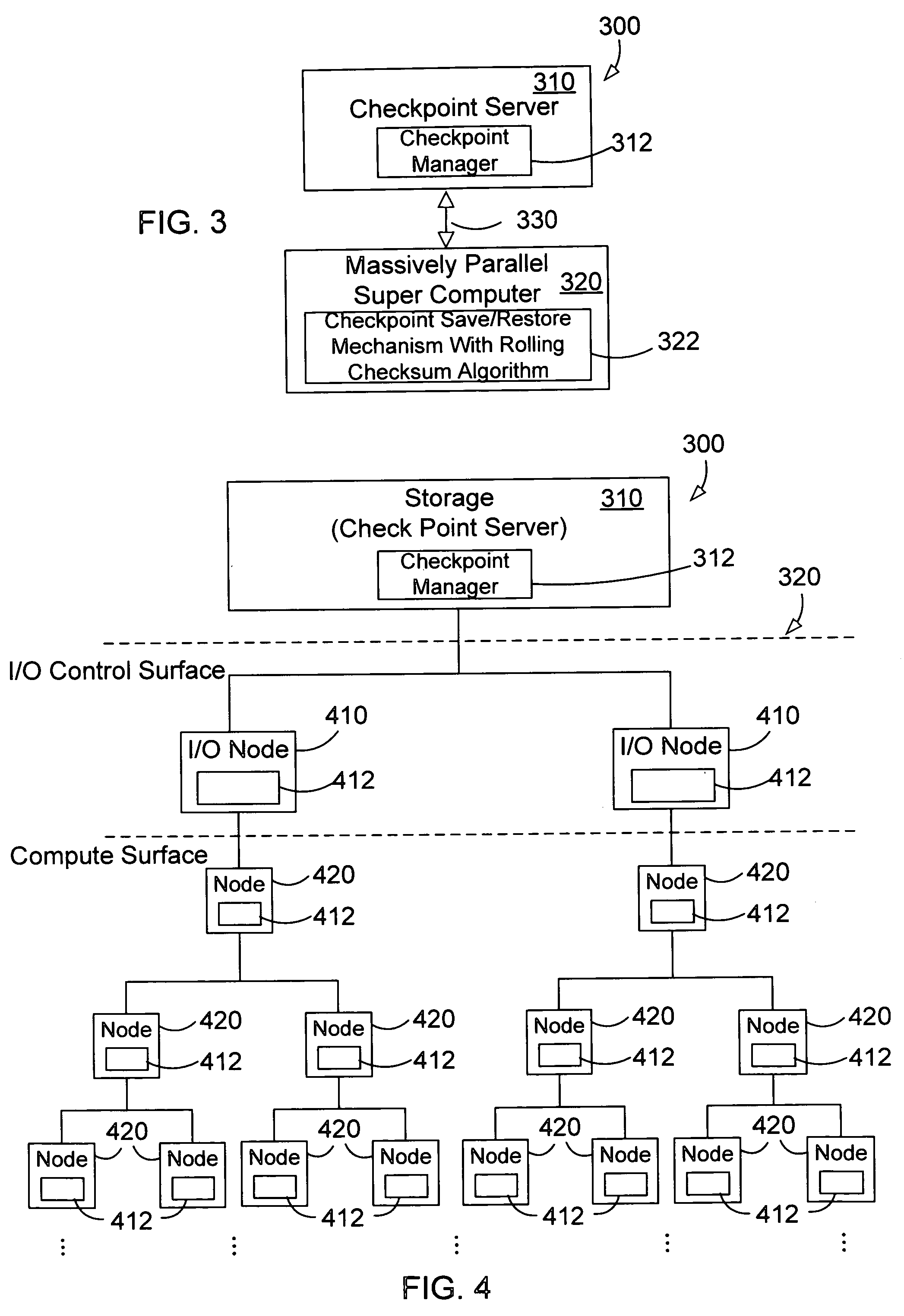 Method and apparatus for template based parallel checkpointing