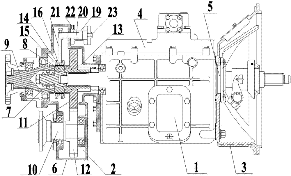 Multi-function parallel double-head output rear transfer case