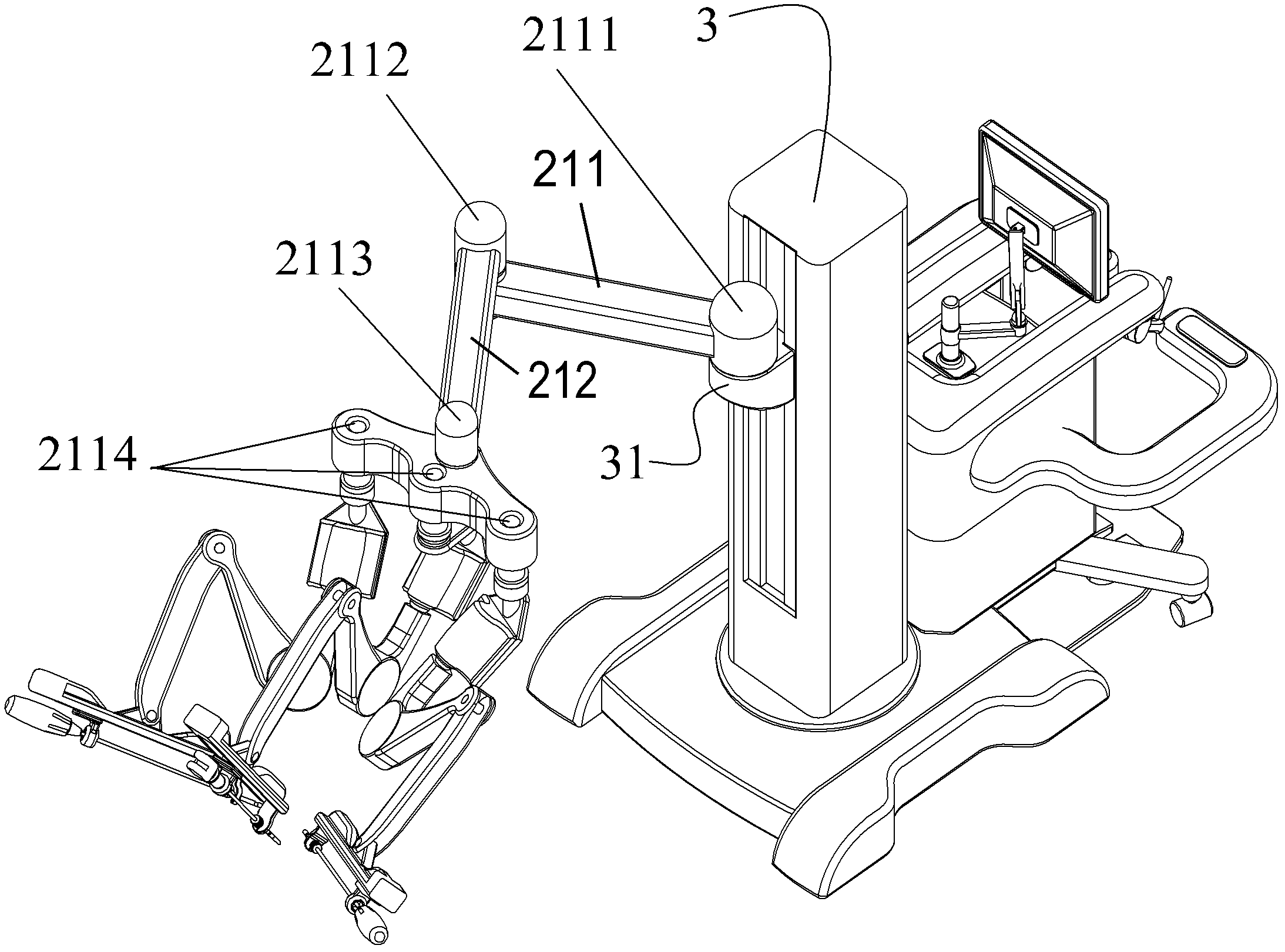 Arrangement structure for mechanical arm of minimally invasive surgery robot