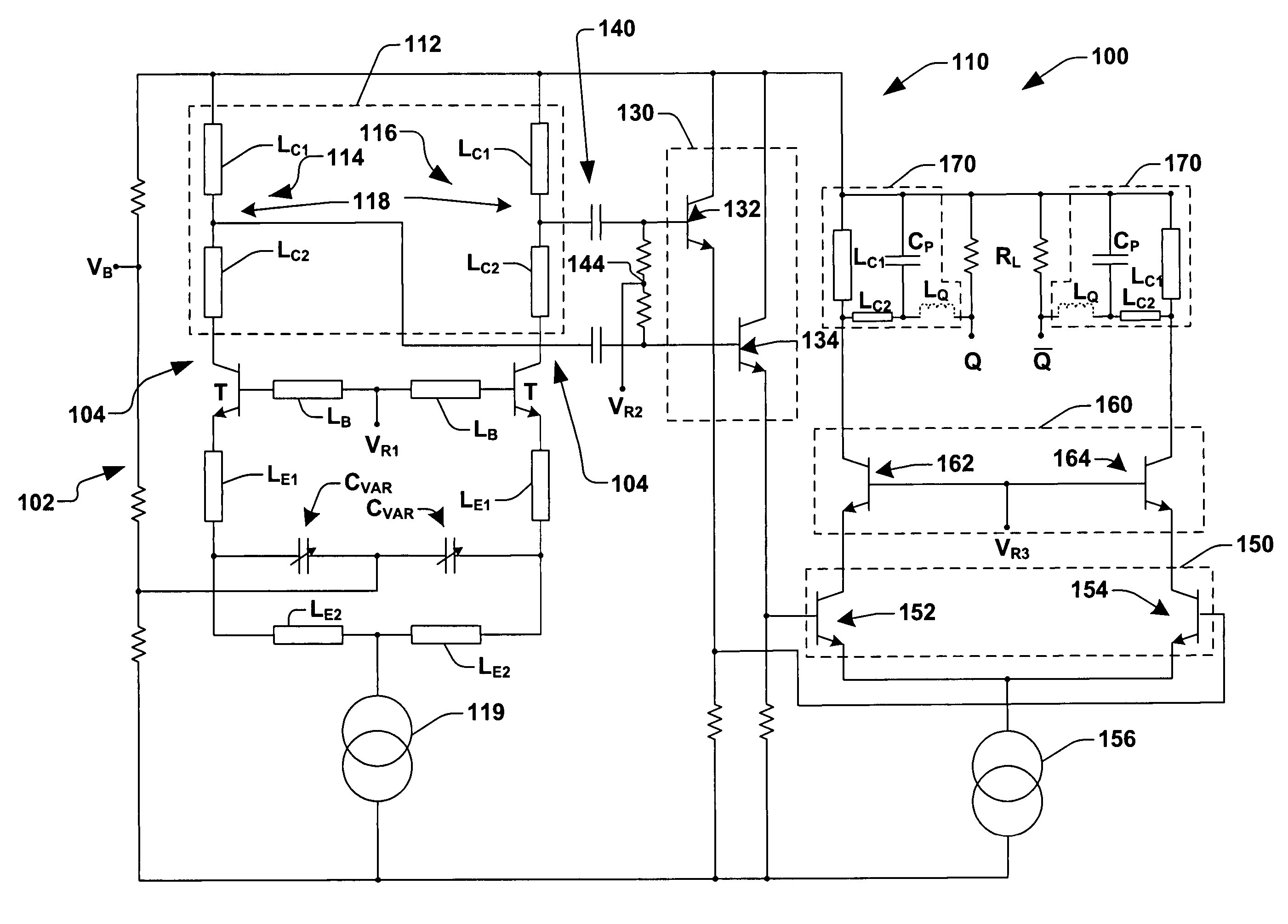 Voltage controlled oscillator (VCO) with output buffer