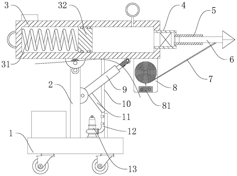 Rope throwing equipment for ship lifesaving and fire fighting