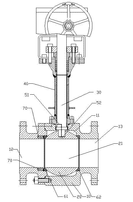 Low-temperature ball valve