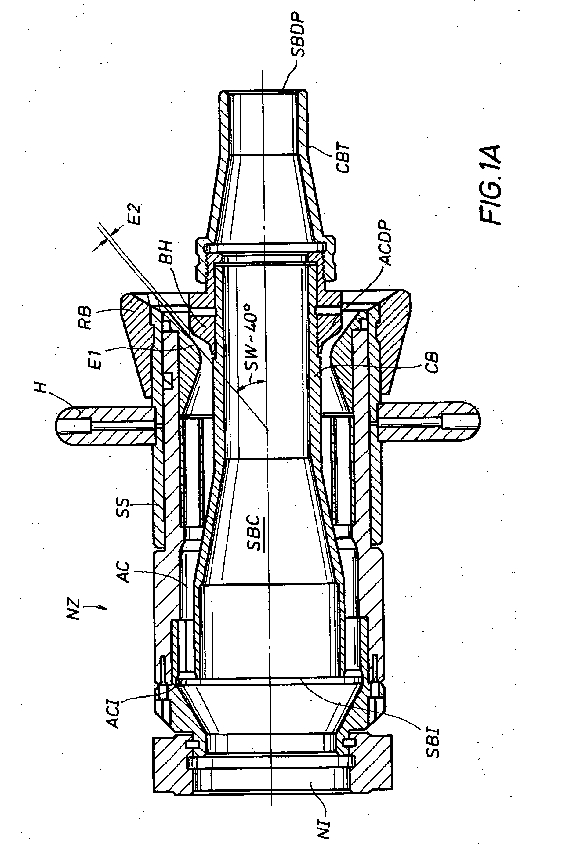 Range enhanced fire fighting nozzle and method (centershot ii)