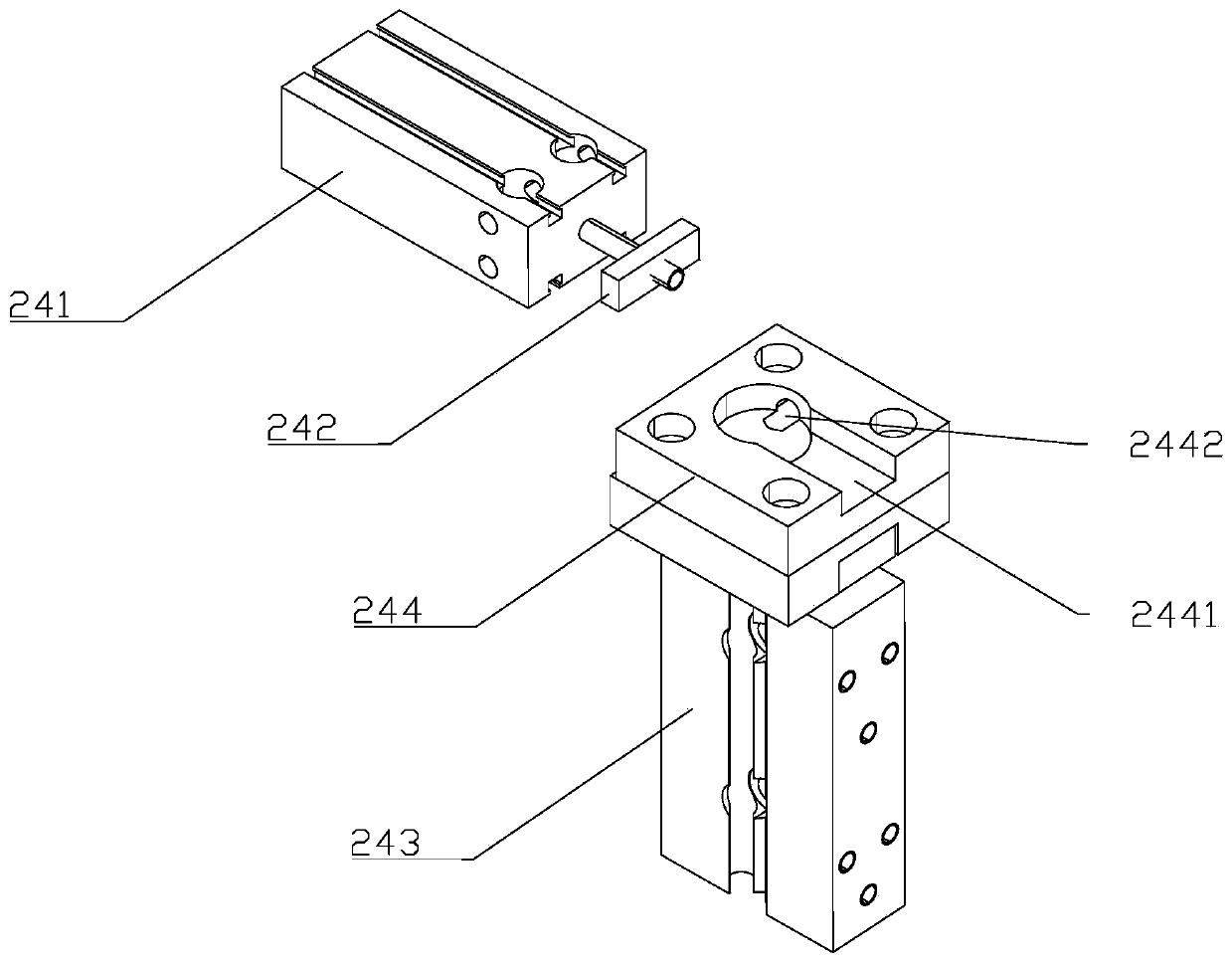 Annular machining device of inductance detecting and packaging equipment