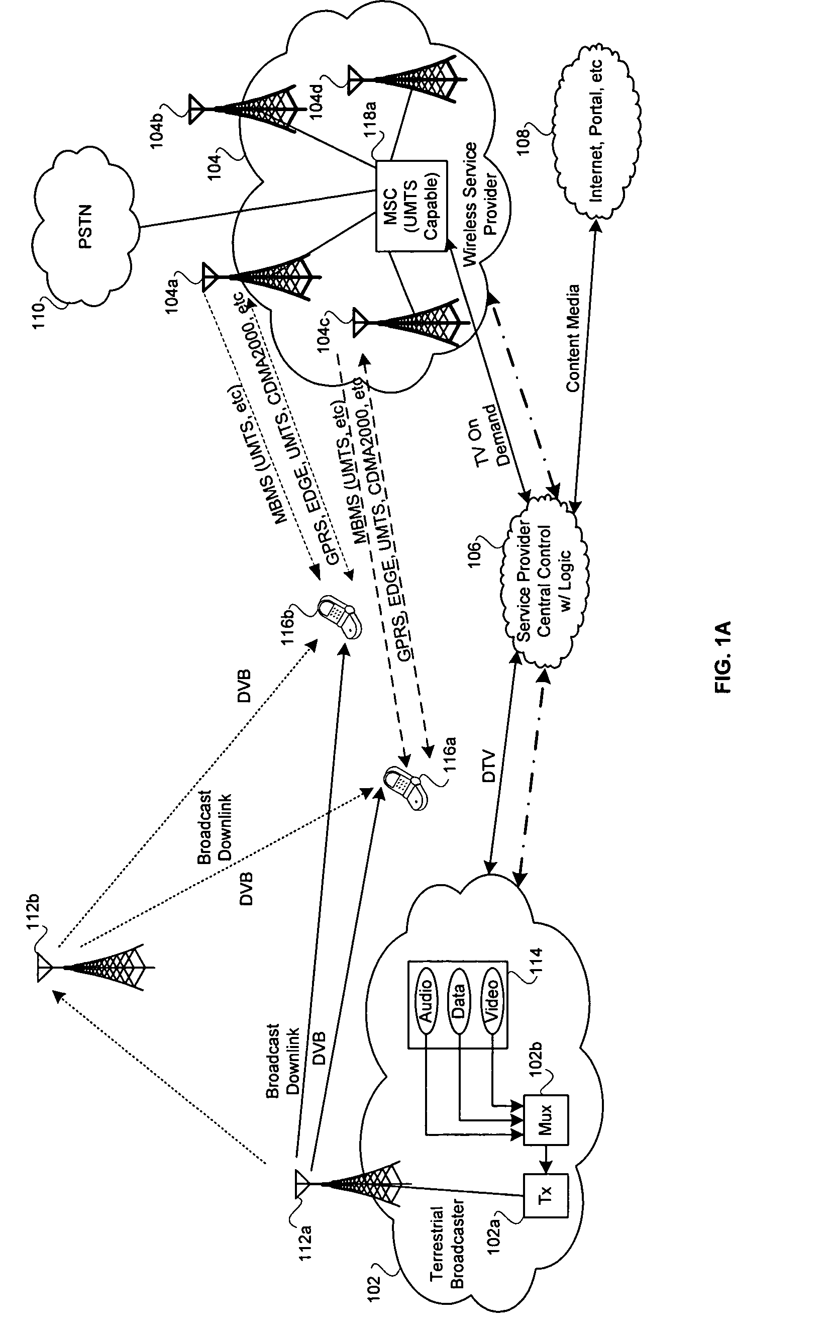 Method and system for increasing data rate in a mobile terminal using spatial multiplexing for DVB-H communication