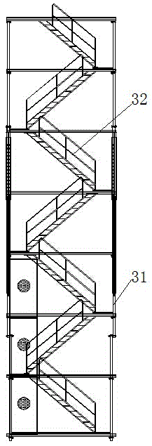 Super high-rise construction escape system