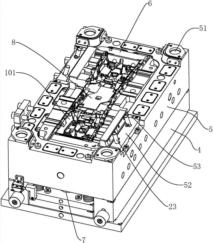 Forming mold for auxiliary instrument middle mounting support