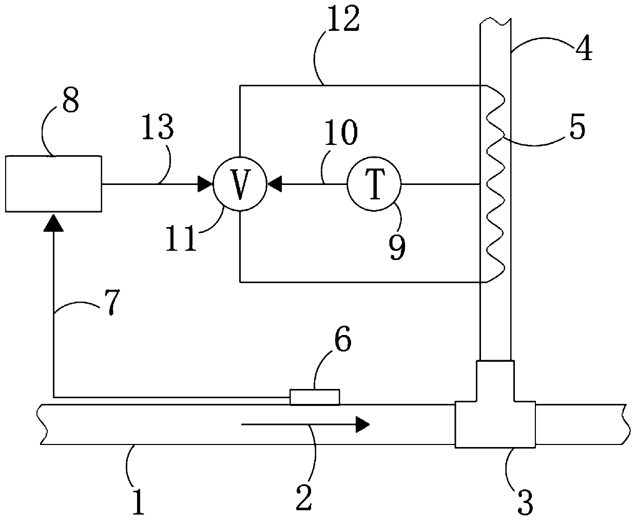 Device for avoiding acoustic resonance of piping system