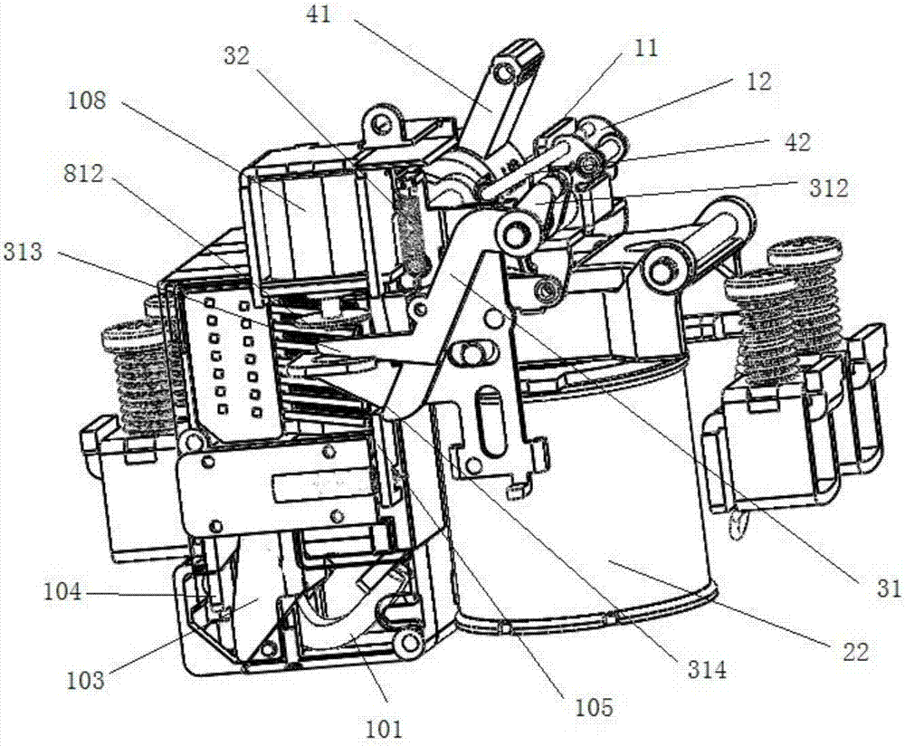 A circuit breaker action mechanism