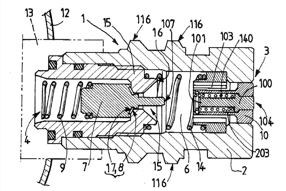 Filling connector, container, filling method and filling nozzle