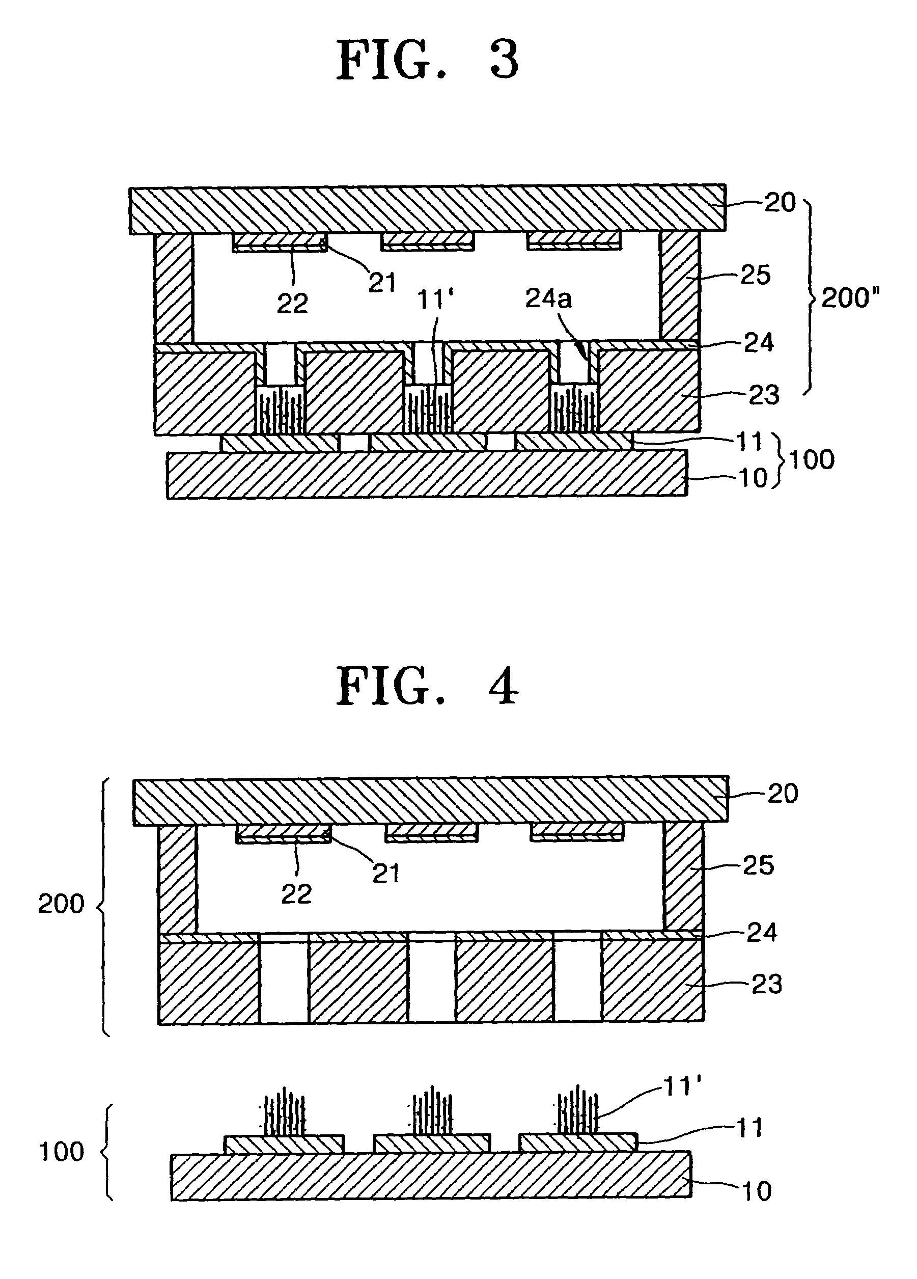Field emission array with carbon nanotubes and method for fabricating the field emission array