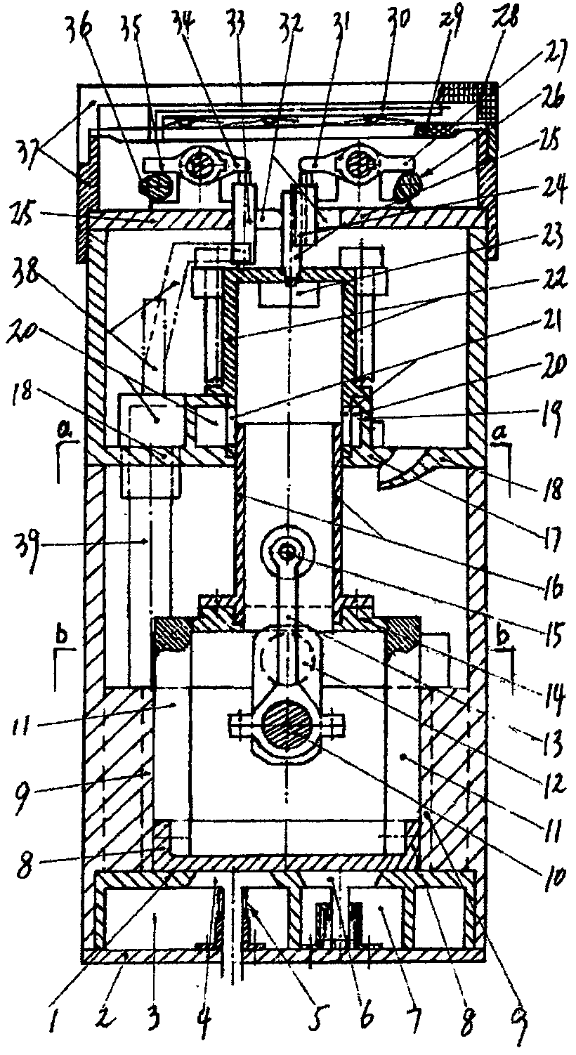 A crank connecting rod mechanism piston reciprocating single-cylinder internal combustion engine