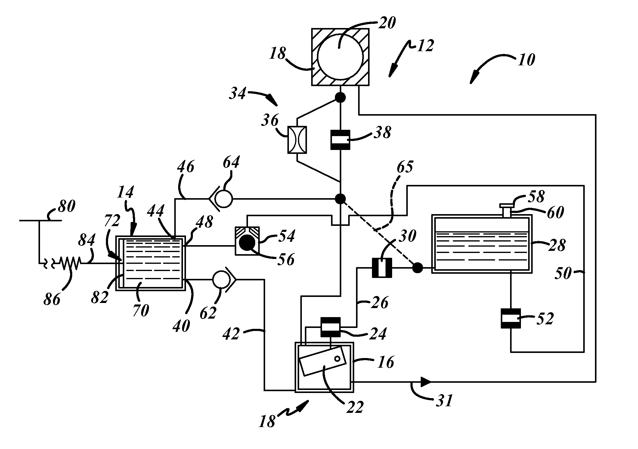 Fuel system with drain unit