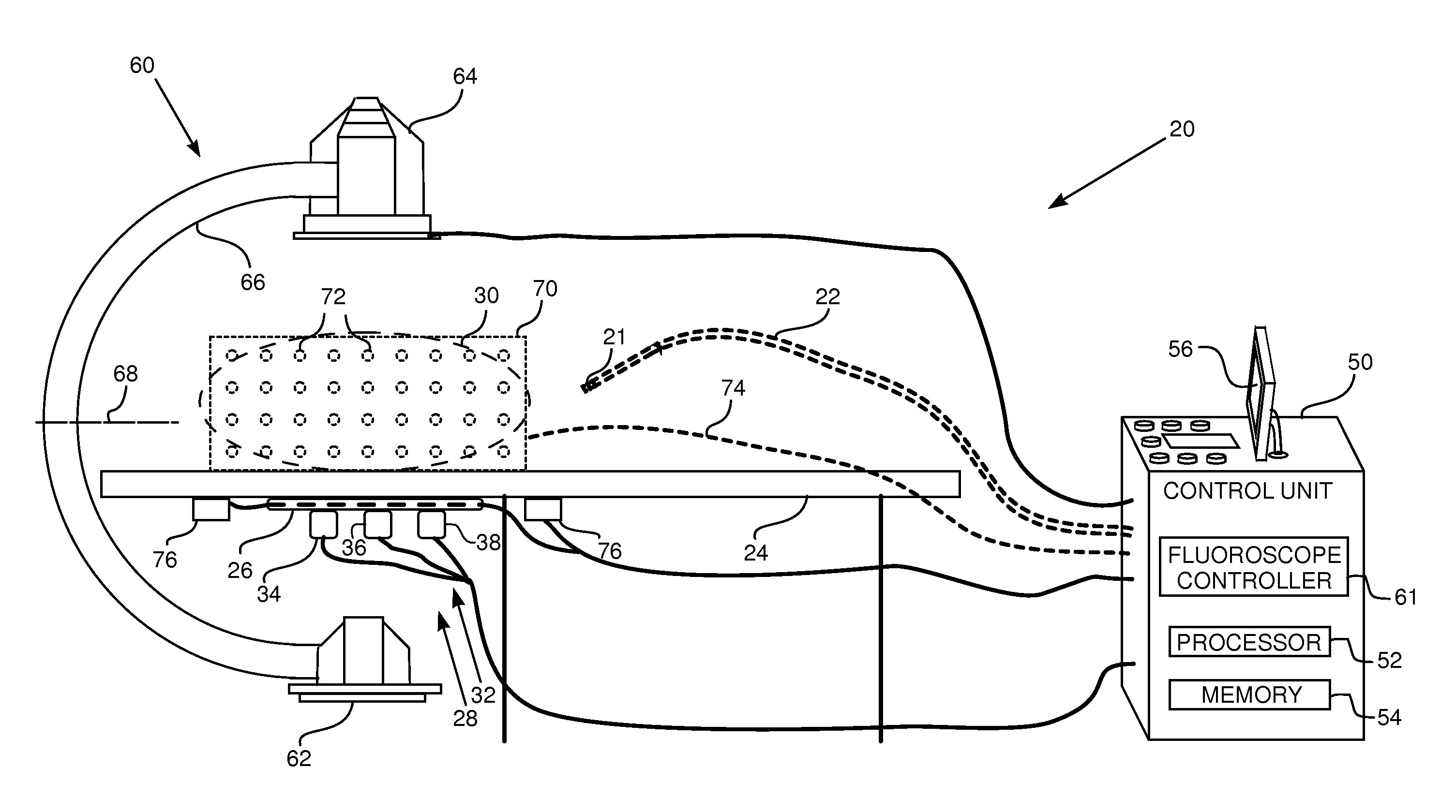 Compensation for magnetic disturbance due to fluoroscope