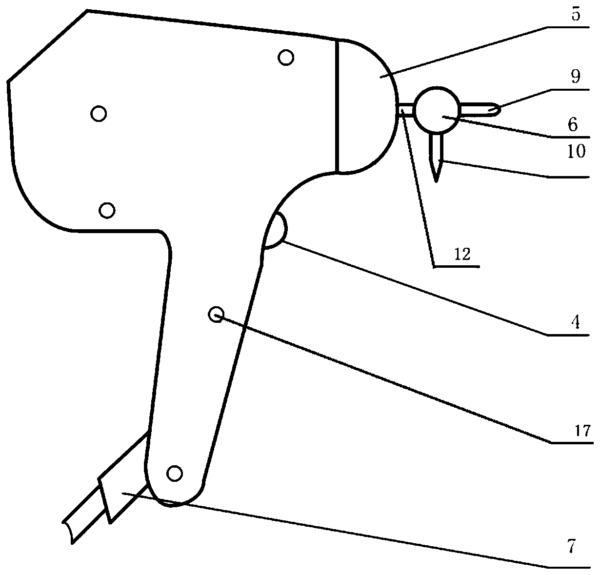 Electrostatic gun with integrated gun head
