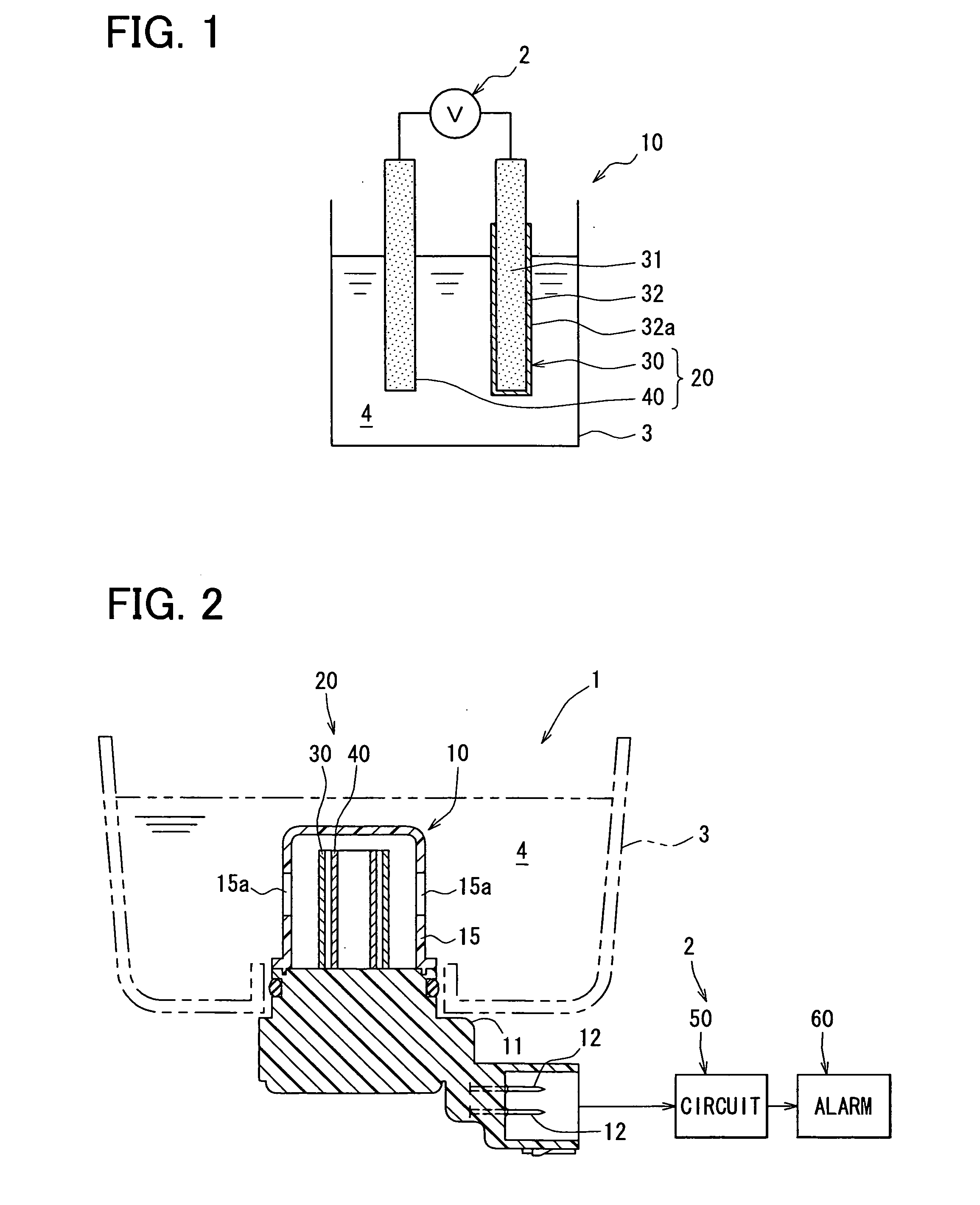 Reference electrode and detector using the same for detecting acidity or basicity of oil