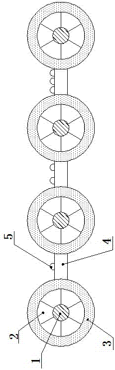A parallel bundled overhead insulated cable and its production process