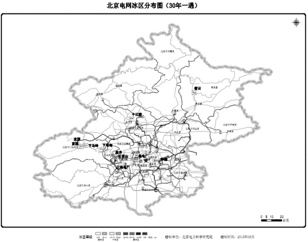 Drawing method and device for ice region distribution diagram