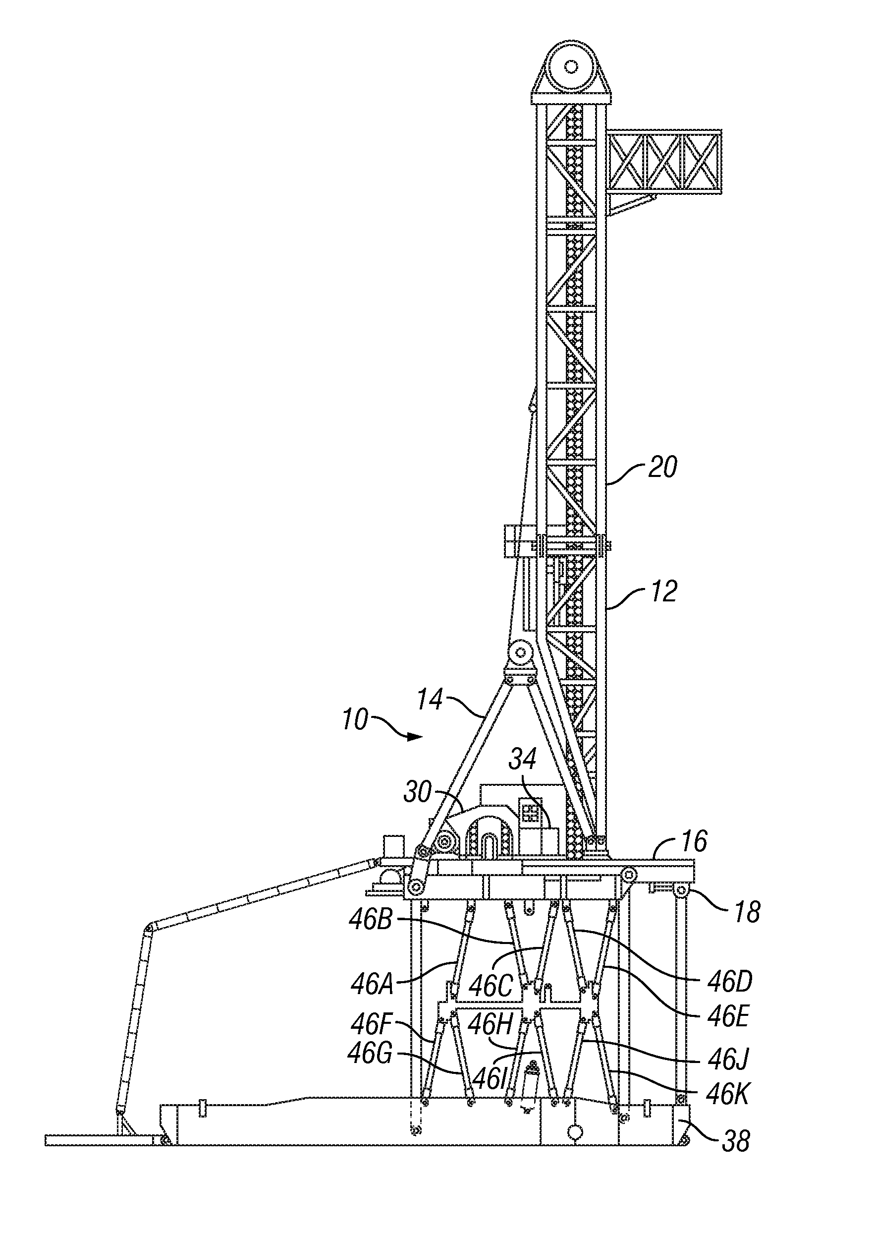 Split sub-basement drill rig