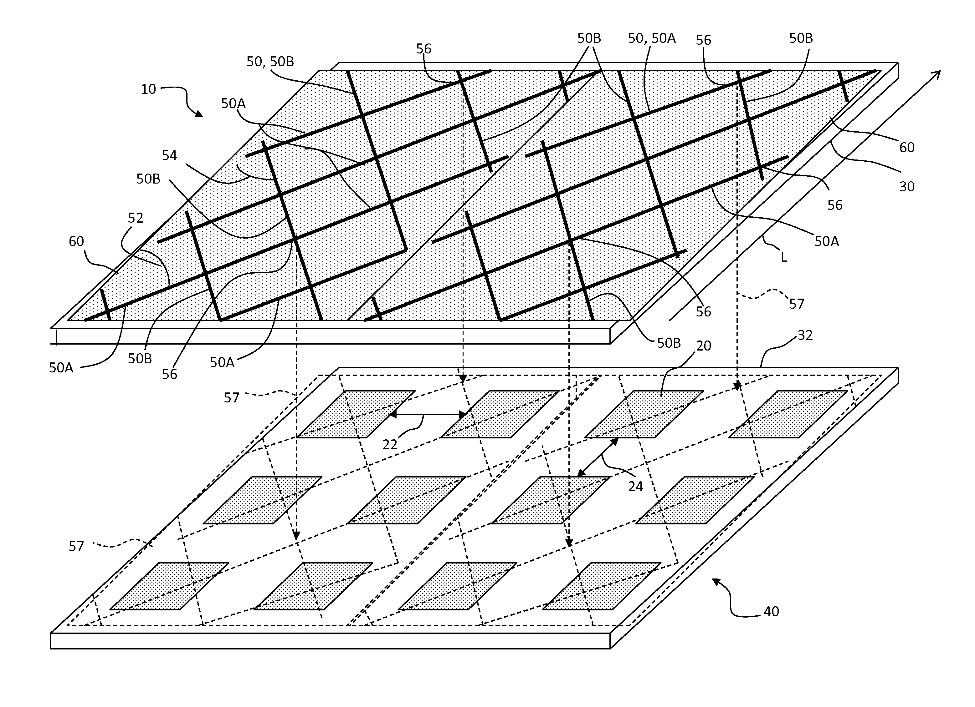 Display apparatus with diamond-patterned micro-wire electrode