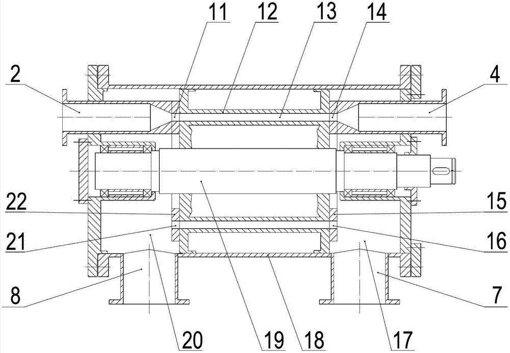 Axial-flow type self-pressurization gas wave refrigerating device and refrigerating method thereof