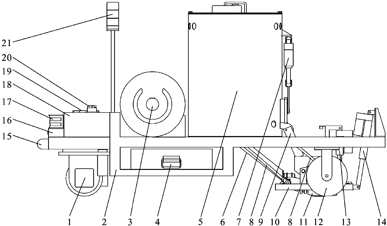 Self-propelled road marking machine