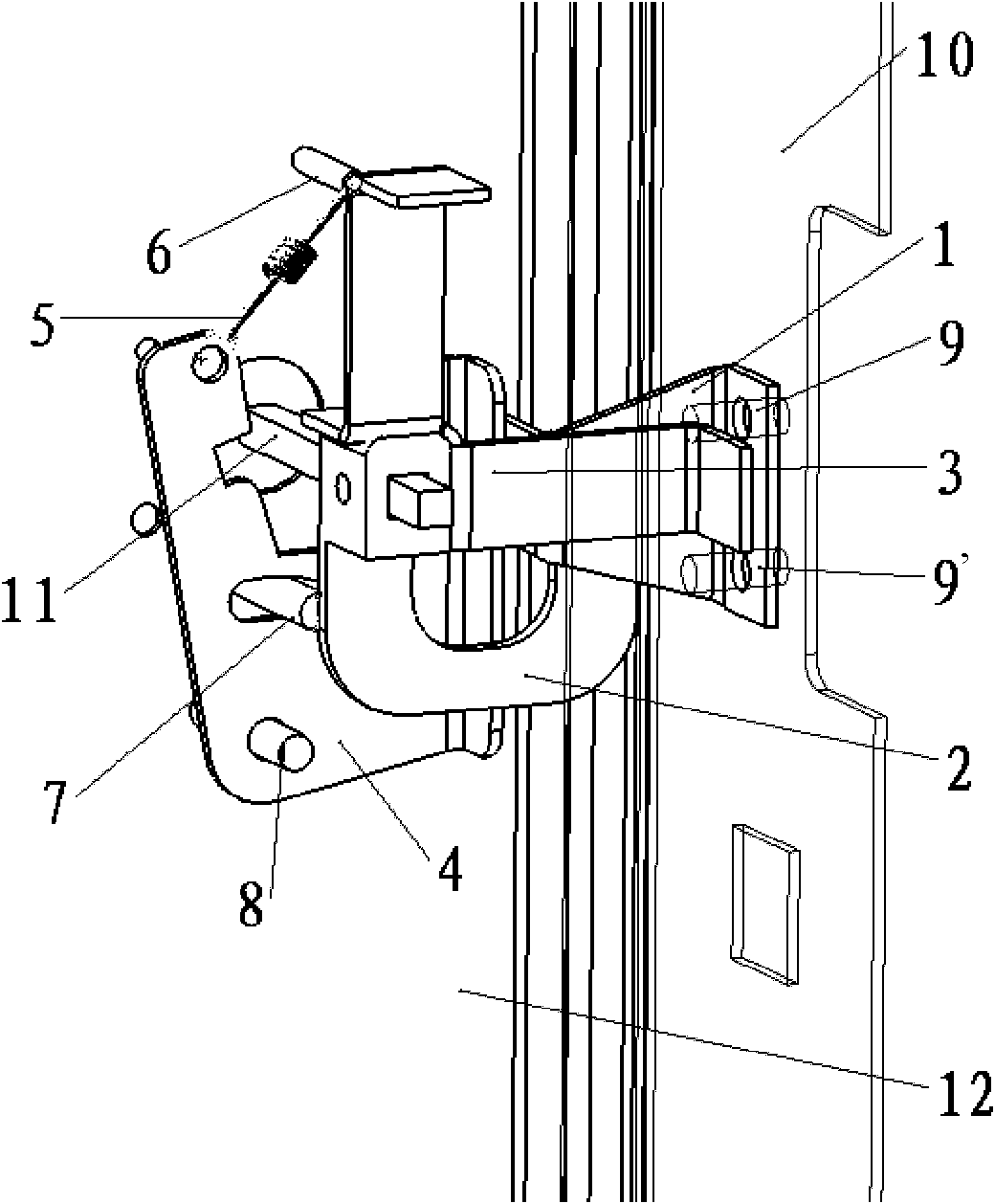 Side operation interlocking mechanism of electric control cabinet