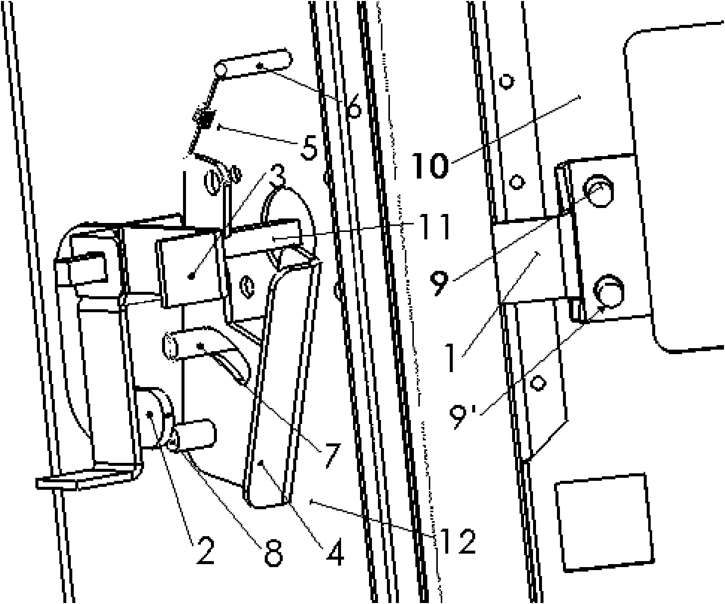 Side operation interlocking mechanism of electric control cabinet