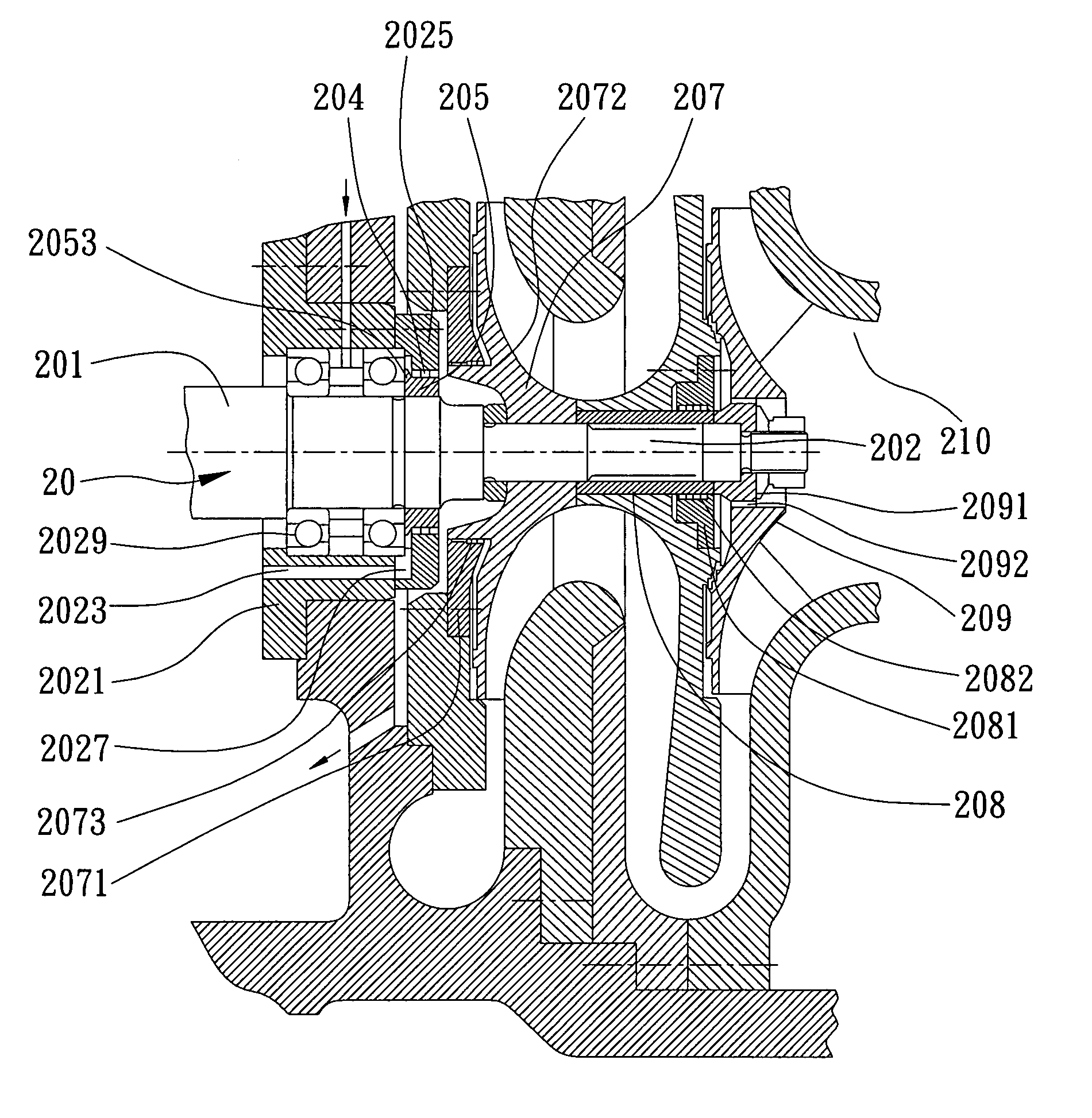 Rotor mechanism of centrifugal compressor
