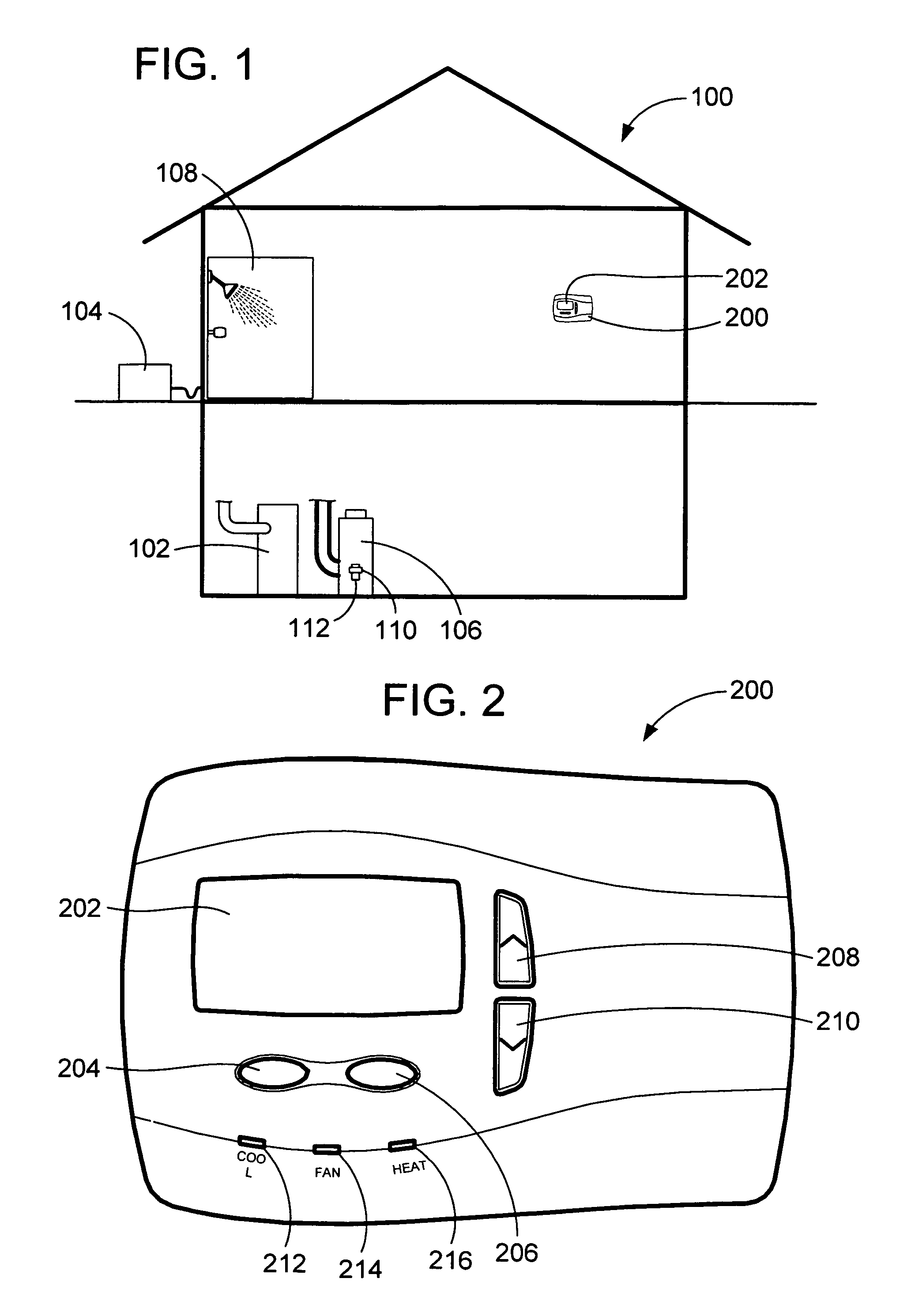 System and method for reducing energy consumption by controlling a water heater and HVAC system via a thermostat and thermostat for use therewith