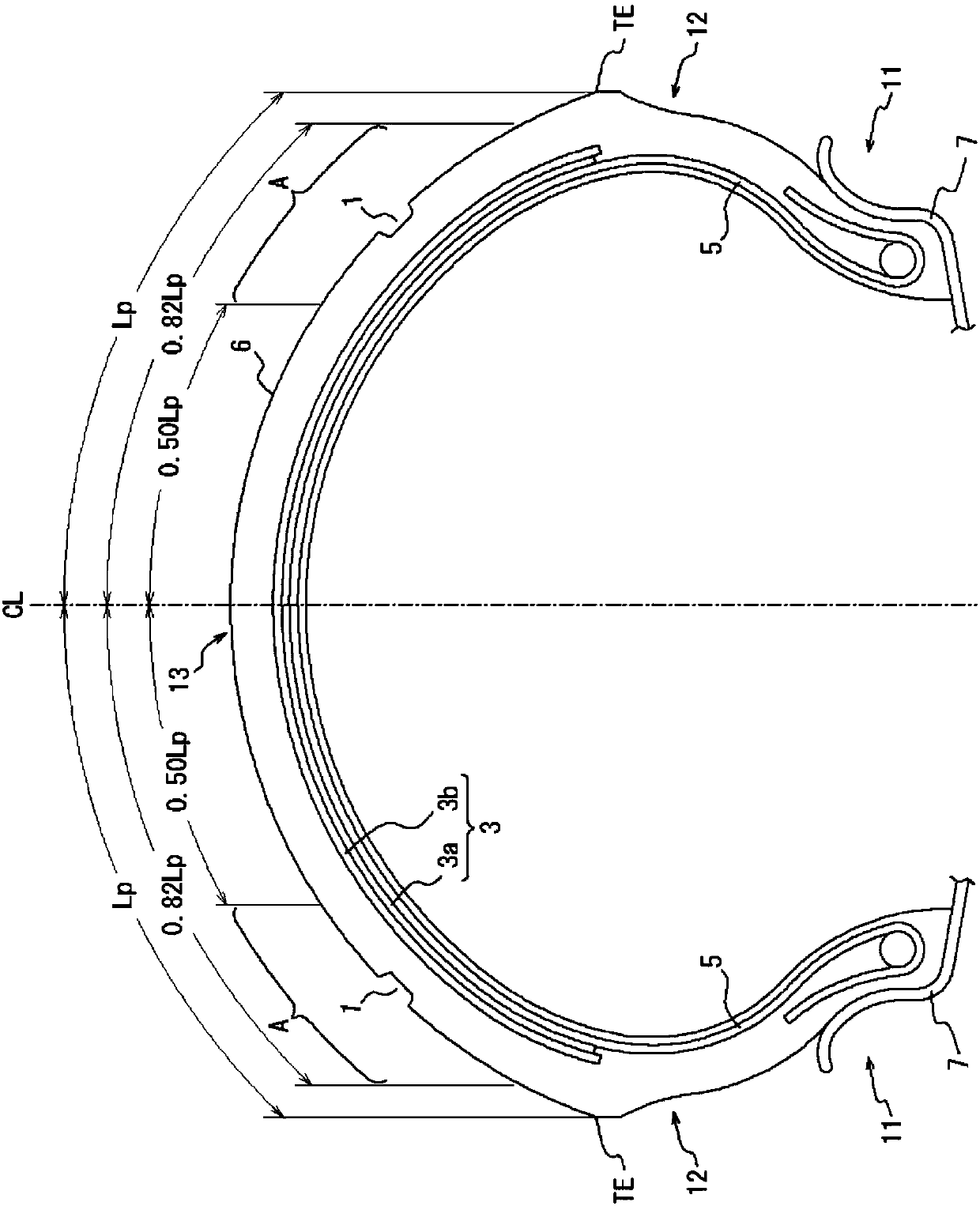 Pneumatic tire for motorcycles