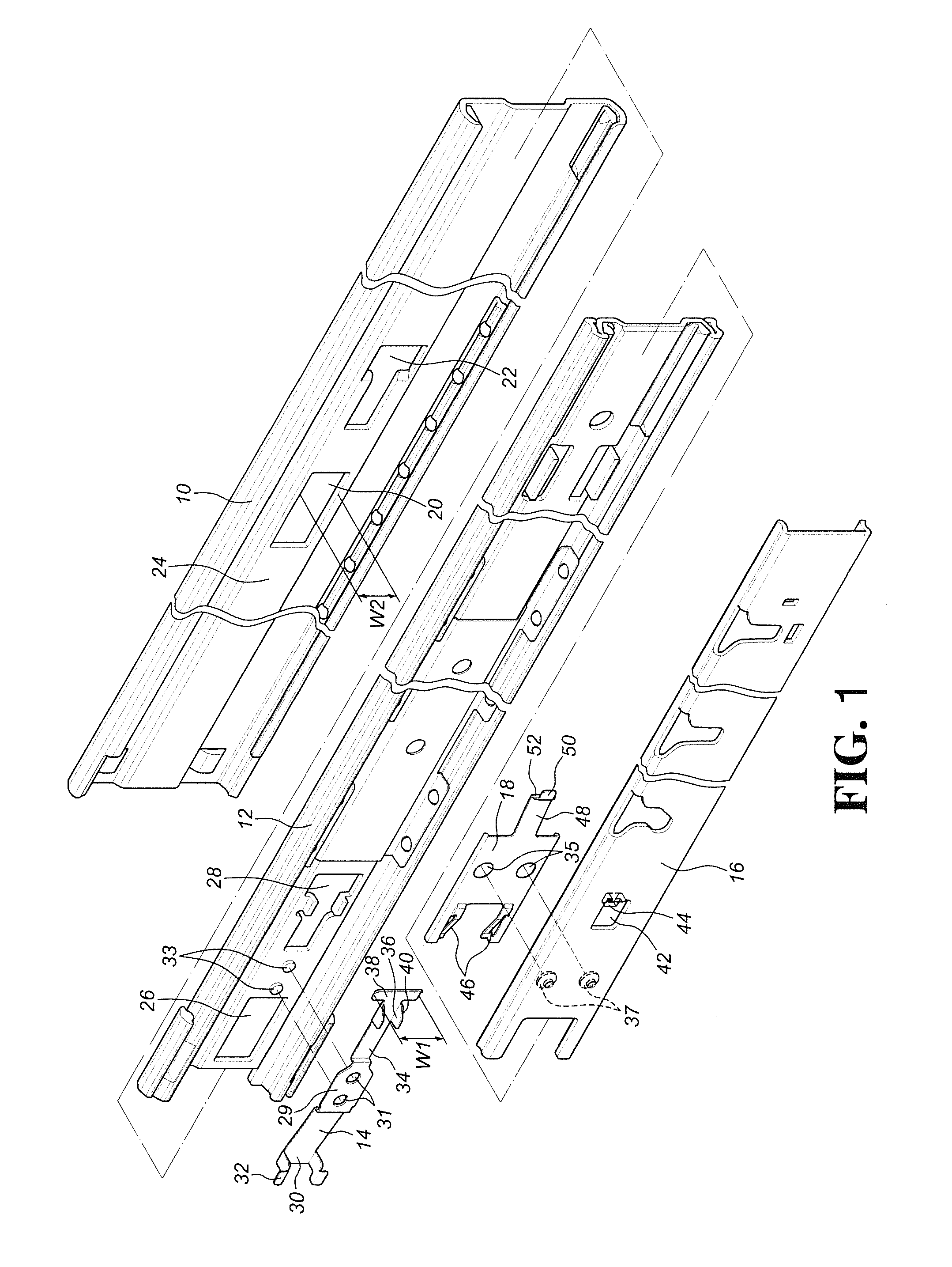 Slide assembly and connection device