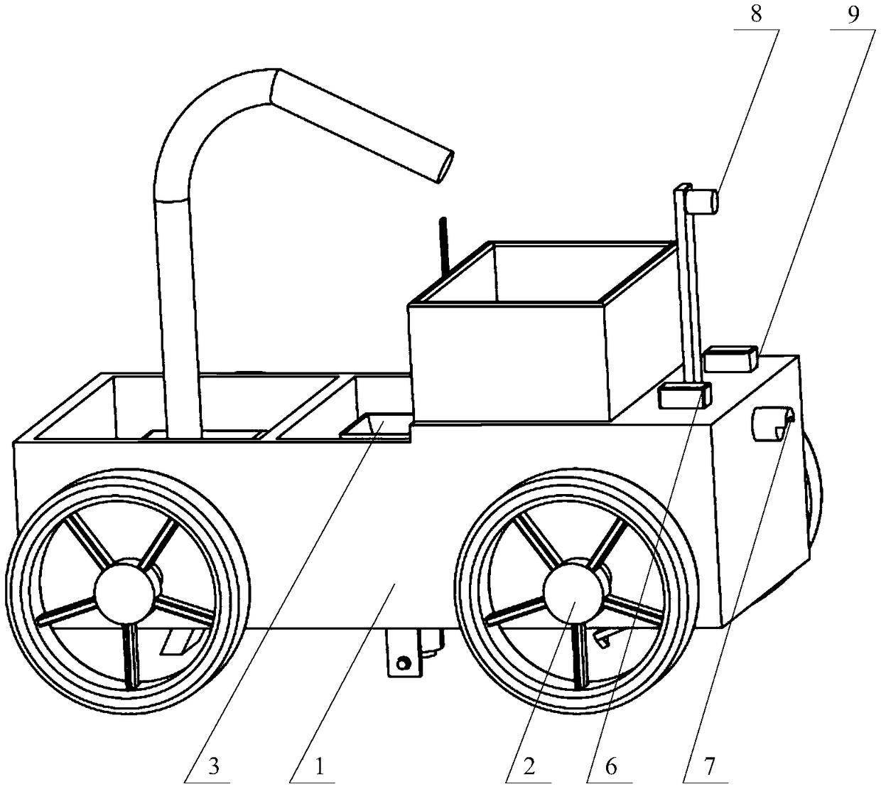 A sowing and fertilizing vehicle